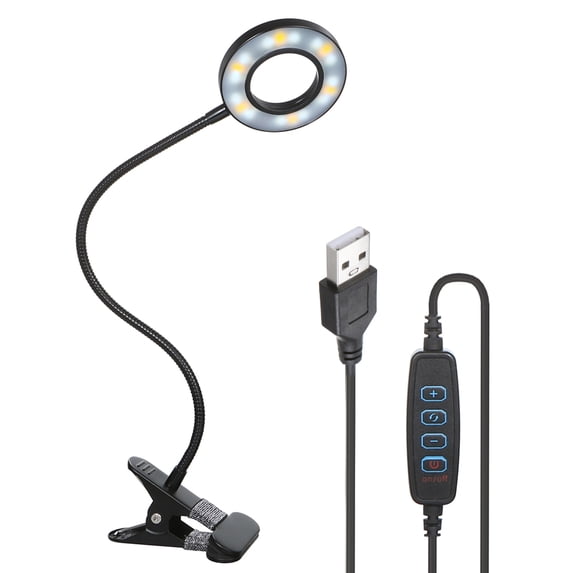 Tomshine USB Clip-on Light with 3 Color Modes 10 Brightness Dimmable 18 LEDs Reading Lights Eye Protection Kids Desk Lamp Flexible Gooseneck Bedside Night Light
