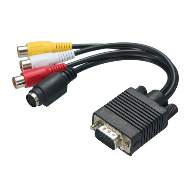 Tomshine VGA to S-VIDEO 3 RCA TV AV Converter Cable Adapter 3 RCA Female Converter Cable VGA to Video TV Out S-Video AV Adapter