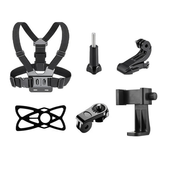 Tomshoo 6-in-1 Chest Strap Mount Adjustable Chest Harness Belt with Rotatable Phone Clip Replacement for Hero10 9 8 7 6 5 4 Session 3+ 3 2 1 Fusion OSMO Cameras Smartphones