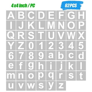 Abanopi 62pcs 4 Inch Letter and Number Stencils Reusable Washable Alphabet  Stencils Environment-friendly PET Art Craft Templates for Painting On Wood  Fabric Wall Door Decor Home Sign 