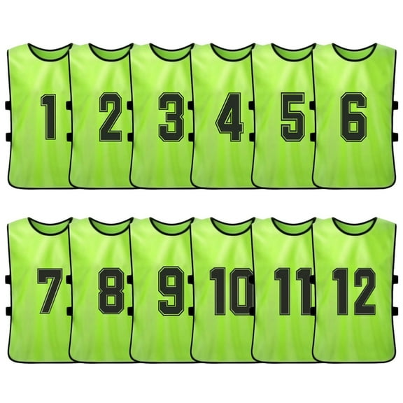 Tomshoo Breathable Soccer Training Bibs 12 PCS Quick Drying Team Jerseys