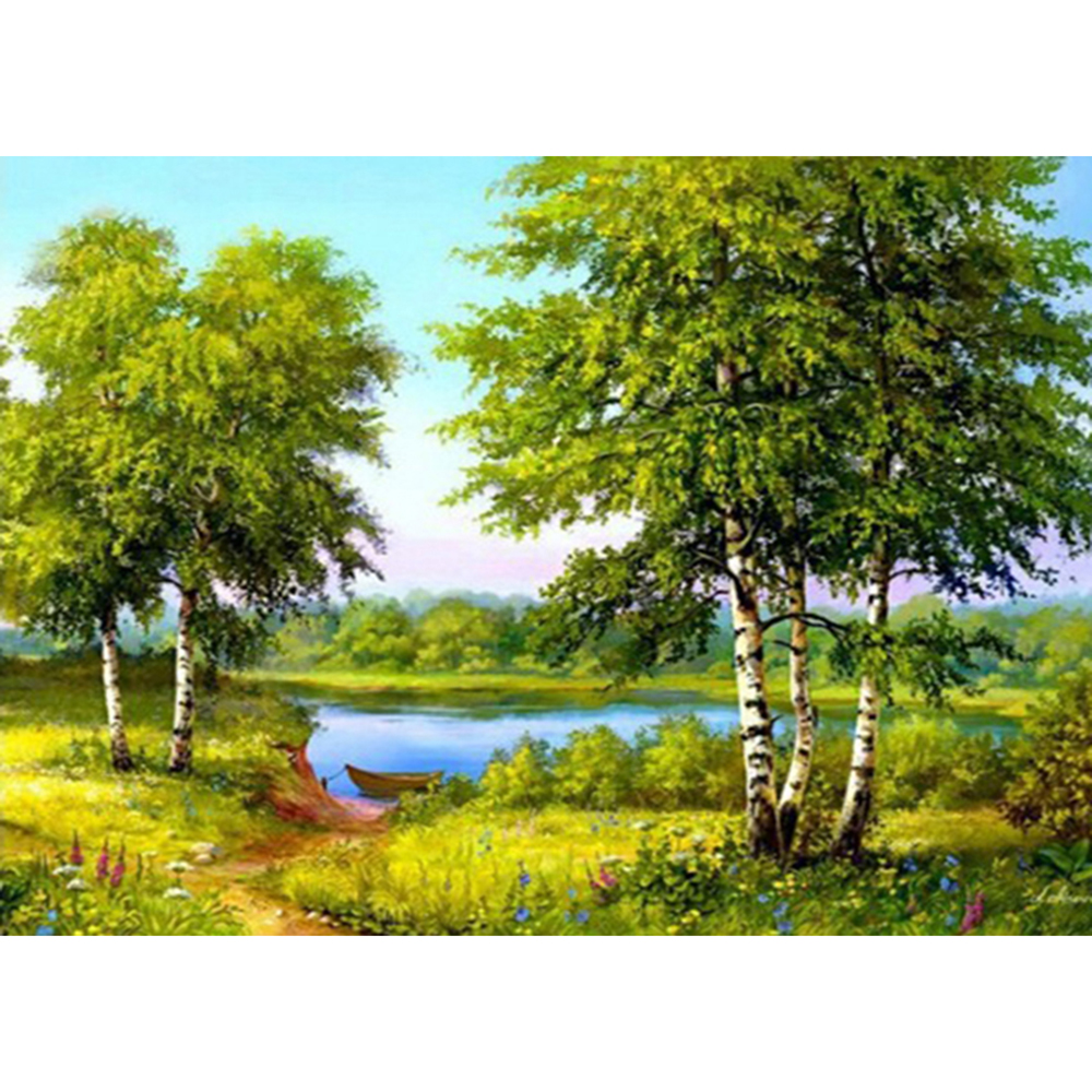 Tomshoo Diamond Painting DIY 5D Forests Diamond Painting Cube Round Shape Diamond Paintings Kits Arts Craft for Room Wall Decoration - image 1 of 7