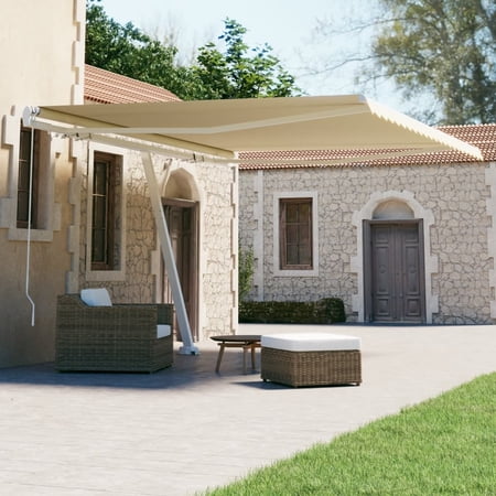 Tomshoo Freestanding Manual Retractable Awning 157.5"x118.1"