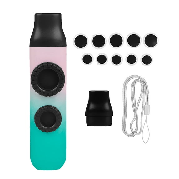 Tomshoo Kazu Flute Double Flute Hole Fun Instrument for Children and Adults Replaceable Blowing Nozzle ABS Material