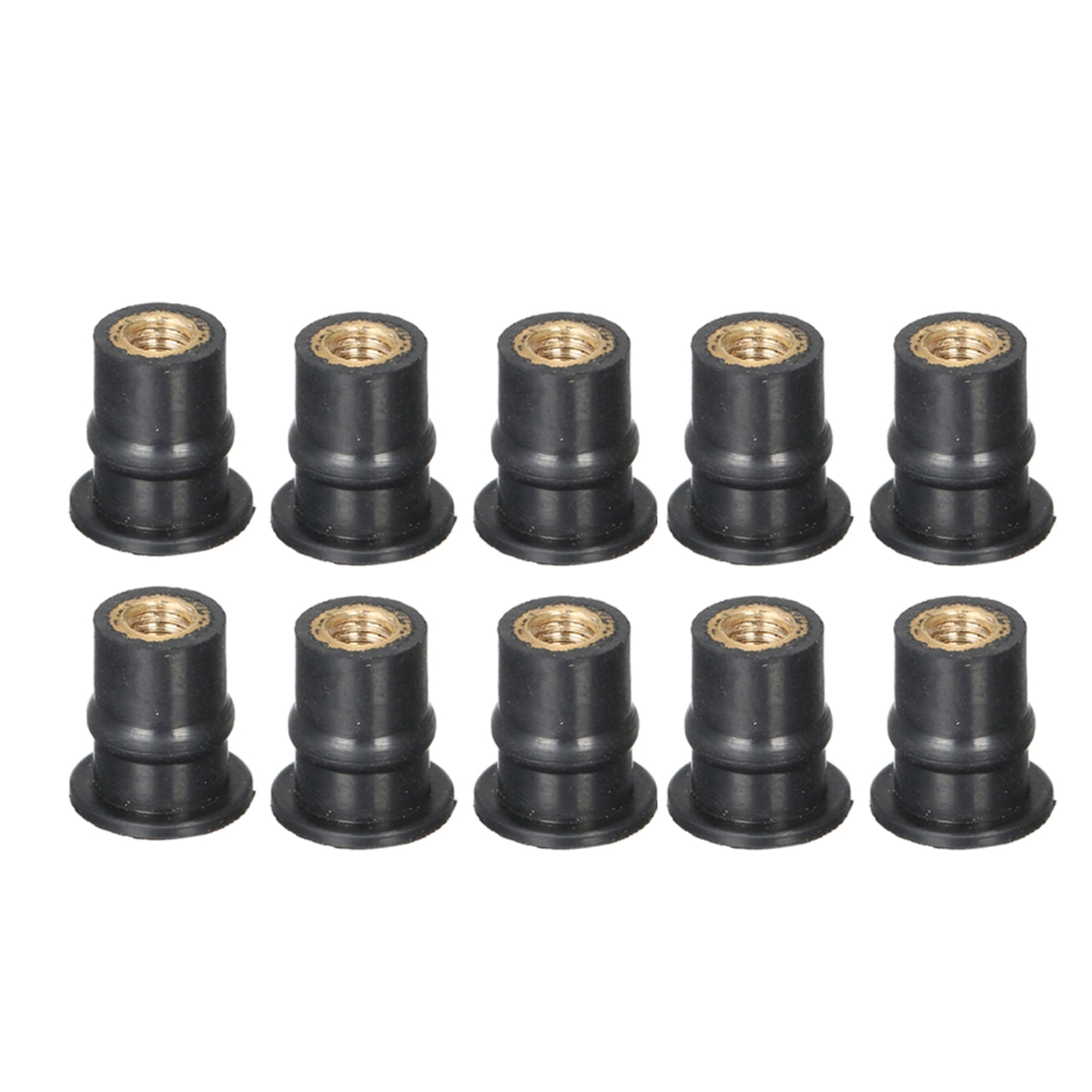 Tomshoo M5 Rubber Well Nuts, Motorcycle Windshield Shaft Nut, Nutsert
