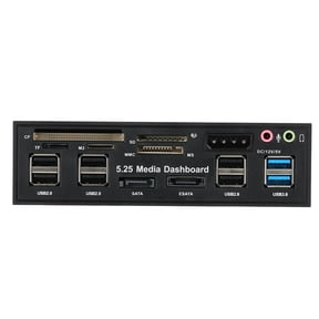 Tomshine Multi-Function USB 3.0 Hub eSATA Port Internal Reader PC Dashboard Media Front Panel Audio for MS CF TF M2 MMC Memory Cards Fits 5.25