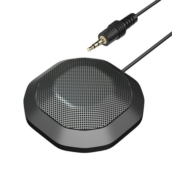 Tomshine Portable 3.5mm Plug Conference Microphone 360° Omnidirectional Condenser Computer PC Mic Plug and Play Small Microphone for PC Laptop Video Conference Chatting Gaming Recording Online Class