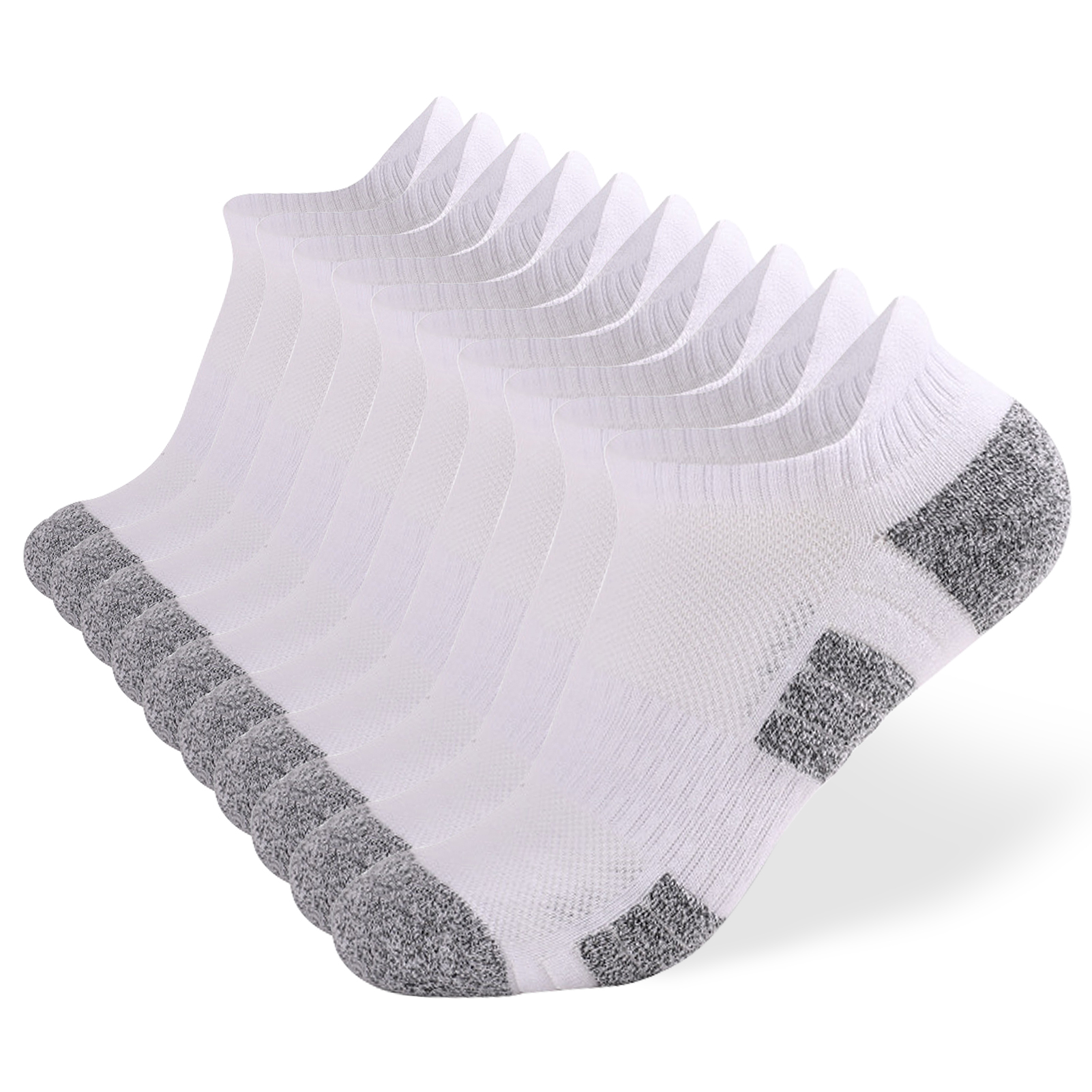 Tomshoo Running Socks, 10 Pack Breathable Cushioned Athletic Ankle Socks, Low Cut Sport Hiking Running - image 1 of 7