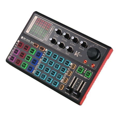 Tomshoo SK300 Live Sound External Voice Changer Audio Mixer Built-in Rechargeable Battery Multiple Sound Effects for Live Streaming Music Recording Smartphone Computer Karaoke
