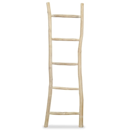 Tomshoo Towel Ladder with 5 Rungs Teak 17.7"x59" Natural