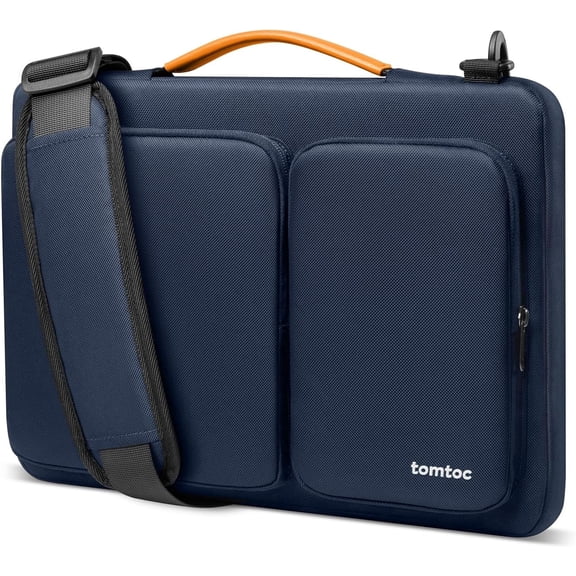 tomtoc 360° Protective Laptop Shoulder Bag for 15.6 Inch Laptop, Fit Acer Aspire 3/5/7, Dell Inspiron/XPS, ASUS ROG/TUF, Lenovo ThinkPad L/E/T/P/V, Waterproof Accessory Case