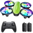 thumbnail image 1 of Tomzon A23 Mini Toy Drone with Colorful LED, High Speed Rotation, Throw to Go, 3D Flip, Circle Fly, Altitude Hold, Headless Mode, 3 Speeds, 2 Batteries, Green, 1 of 9