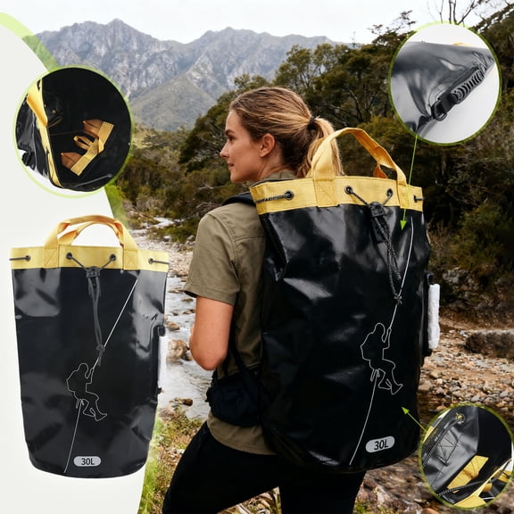 Ton 30L Climbing Rope Bag, Utility Climbing Gear Organizer, Rope Storage Bag with Drawstring for Tree Work, Arborist, Camping, Hiking, Outdoor Use