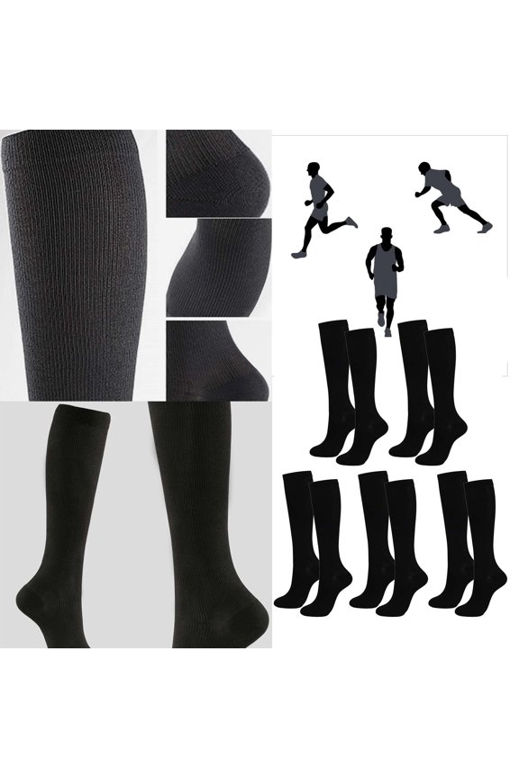 5 Pairs Solid Color Pressure Socks Compression Socks Cycling Running Calves Socks Breathable Adult Socks Elastic Socks