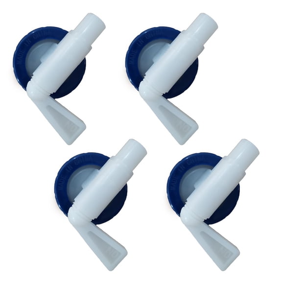 Ton Discharge Valve, 10mm Outlet Tap for 5-30L Tanks - Blue Plastic Flow Control Valve Set (4 Pack)
