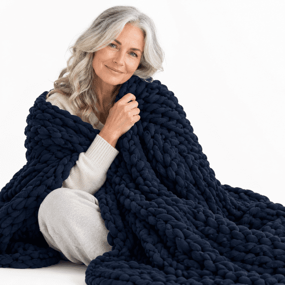 Ton Hand-knit Weighted Blankets For Adults - Chunky Knit Blanket ...