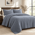 Ton Queen Size Quilt Set Boho Fringe Geom Dustyblue - Walmart.com