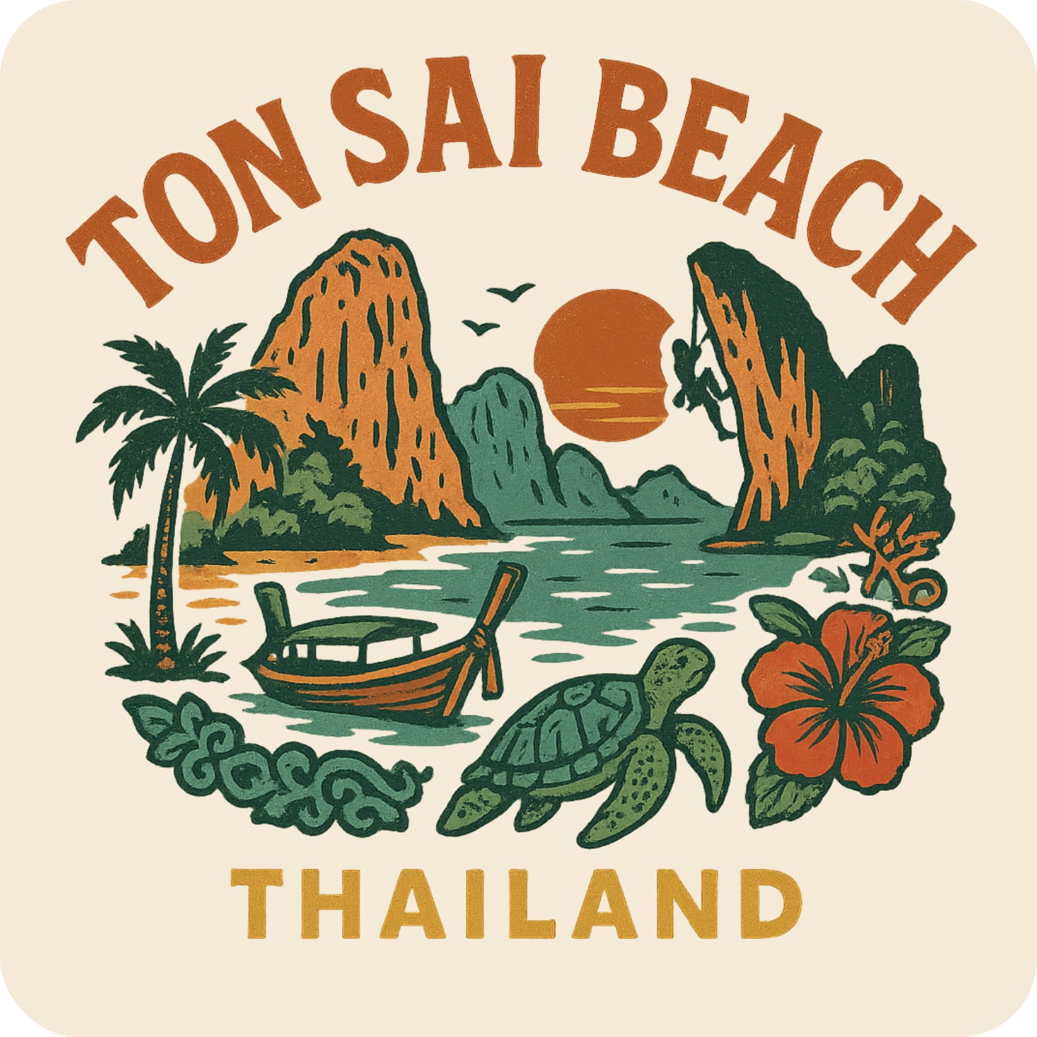 Ton Sai Beach Thailand Keepsakes Souvenir Vinyl Sticker – Destination ...