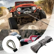 Ton Synthetic Winch Rope String Line Cable 1/4" 50ft 7500LBs ATV UTV SUV Truck Boat Towing Synthetic Winch Recovery RopeGray