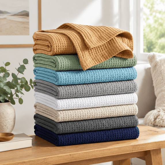 Weave Spring Ton Waffle Weave Blanket King Size - Soft Breathable For Bed ...