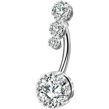 Tonain Surgical Clear Navel 316L Steel Belly Button Ring