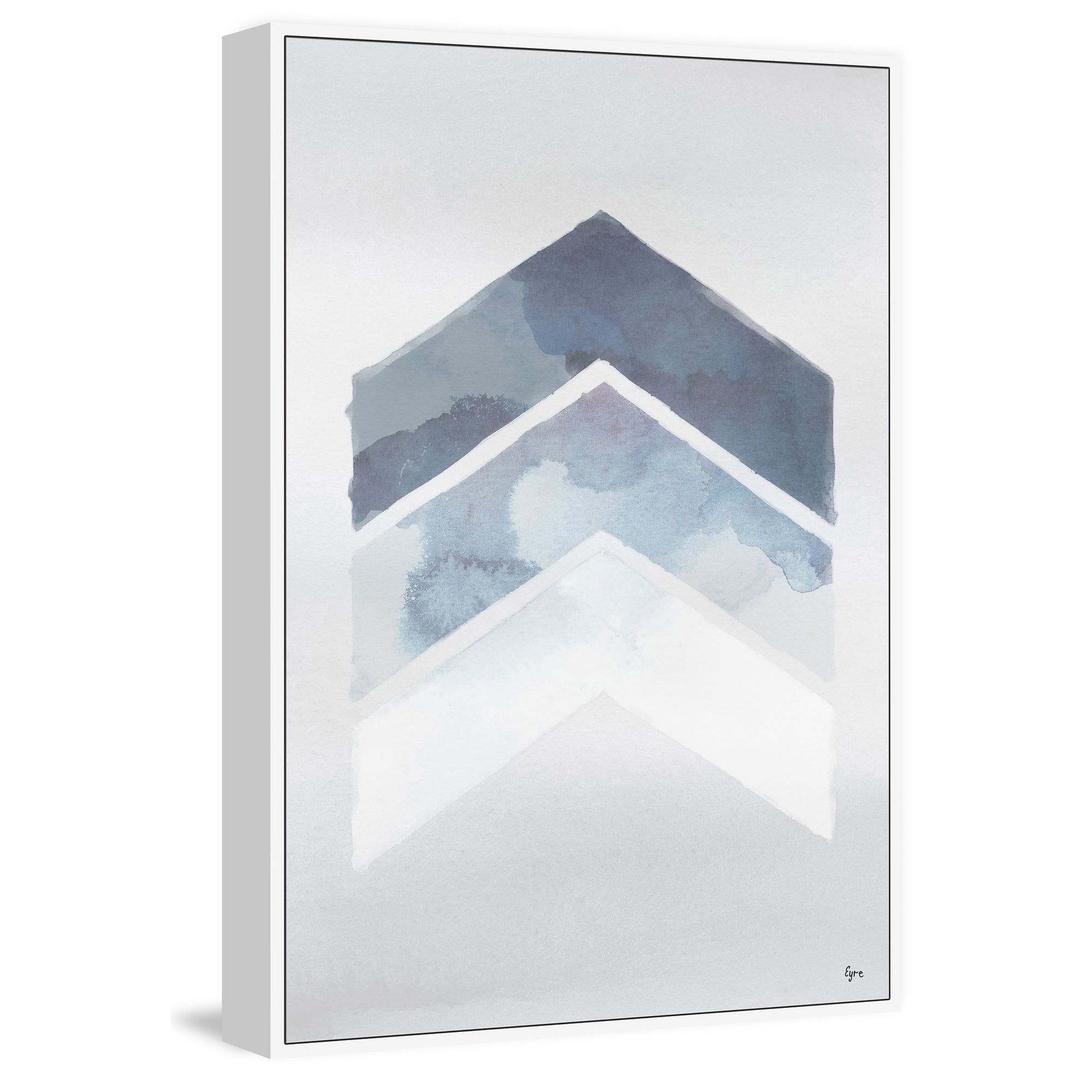 Tonal Blues Floater Framed Painting Print on Canvas