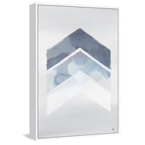 Tonal Blues Floater Framed Painting Print on Canvas