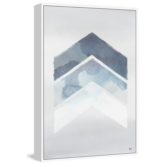 Tonal Blues Floater Framed Painting Print on Canvas