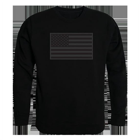 Tonal Flag Graphic Crew Neck Sweatshirt, Black - Medium