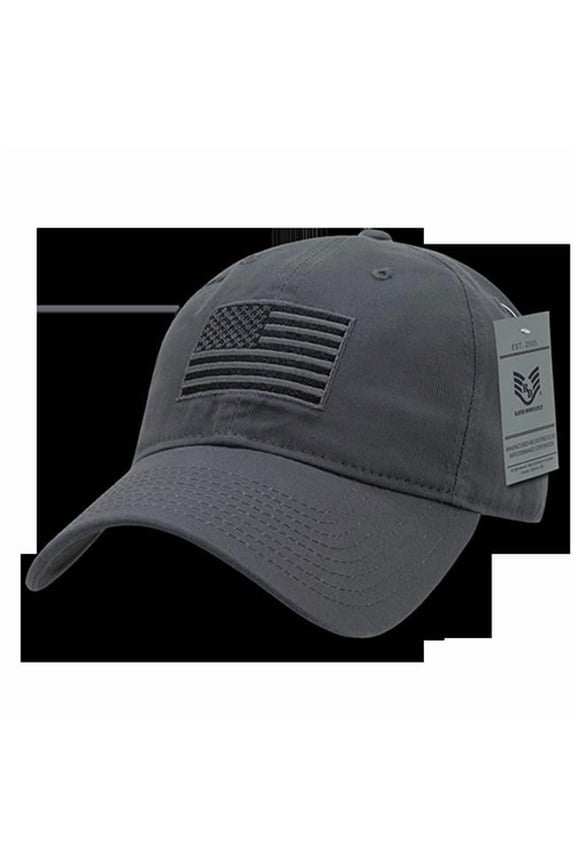 Tonal Flag Relaxed Graphic Cap, Dark Gray
