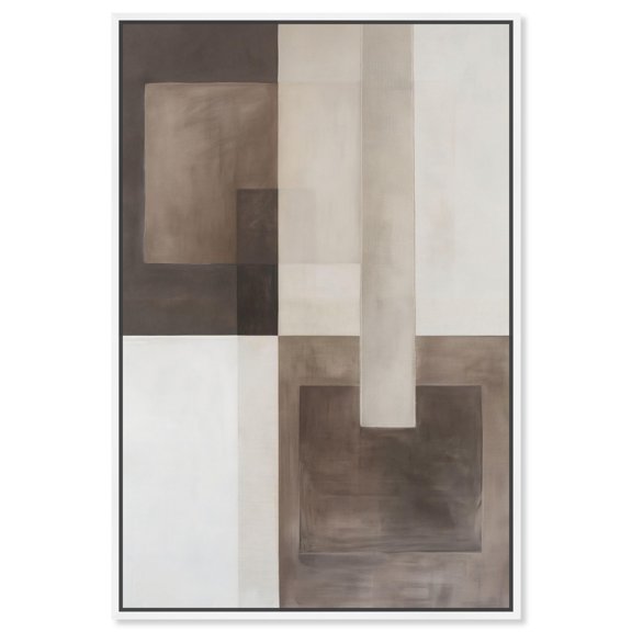 Tonal Intersection I Canvas Earthy Abstract Art by Art Remedy, White Frame, 24" x 36"