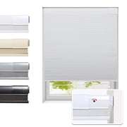 Tonature No Drill Cellular Shades for Indoor Windows, Thermal Insulating & Noise Reducing Honeycomb Blinds, Free Stop Cordless Blackout Shades, White, 33 1/2"w X 64"h