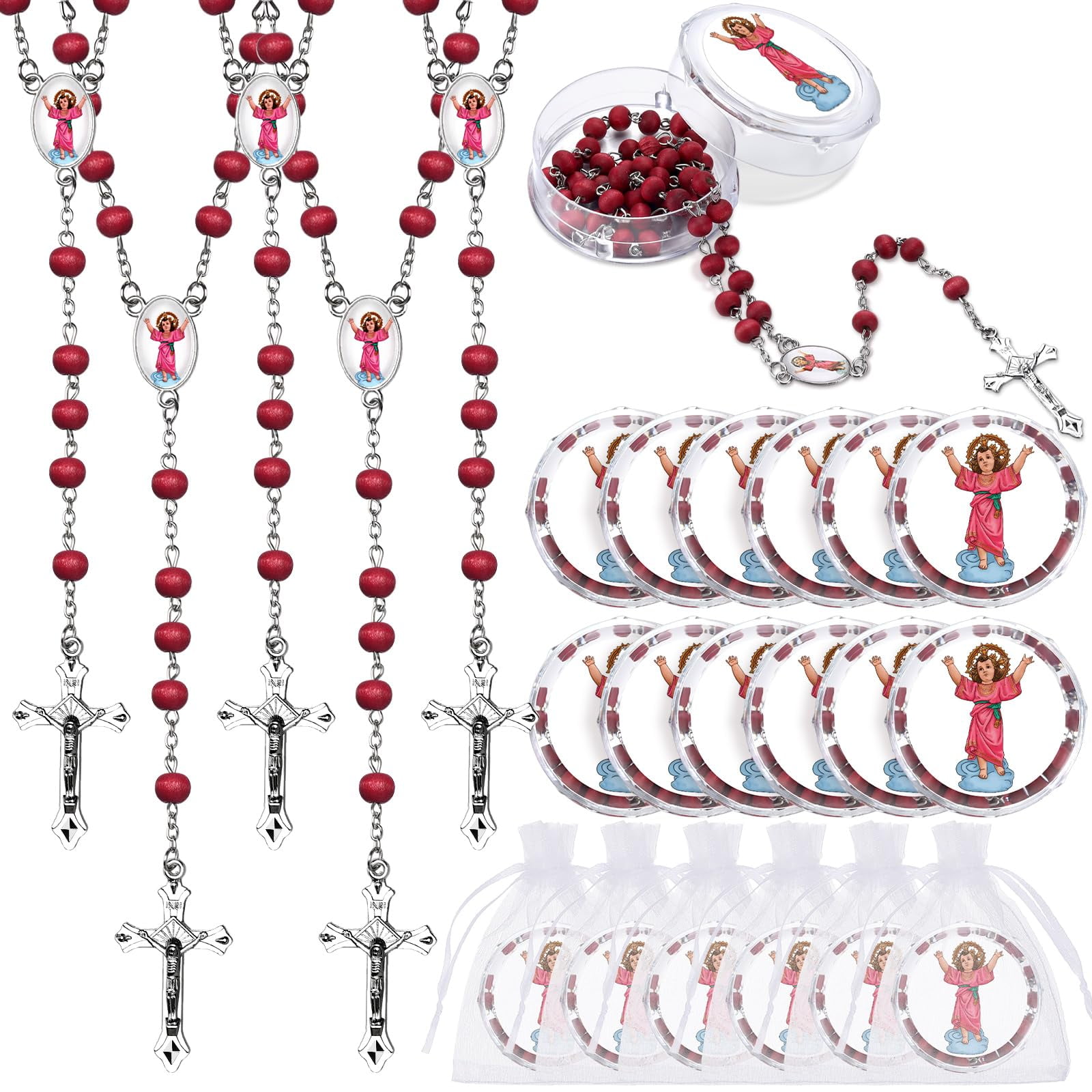Tondiamo 12 Pcs Divino Nino Jesus Rosaries Baptism Divine Jesus First ...