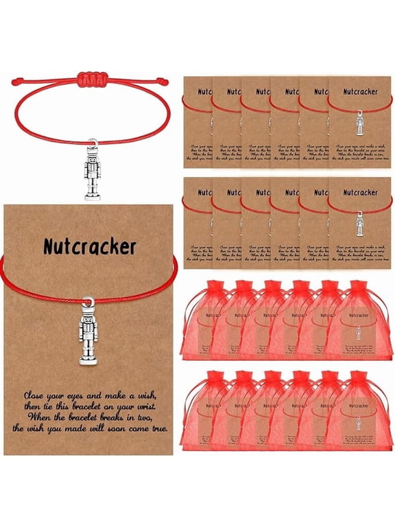 Tondiamo 12 Sets Nutcracker Christmas Bulk Gifts Bracelets Women,Silver