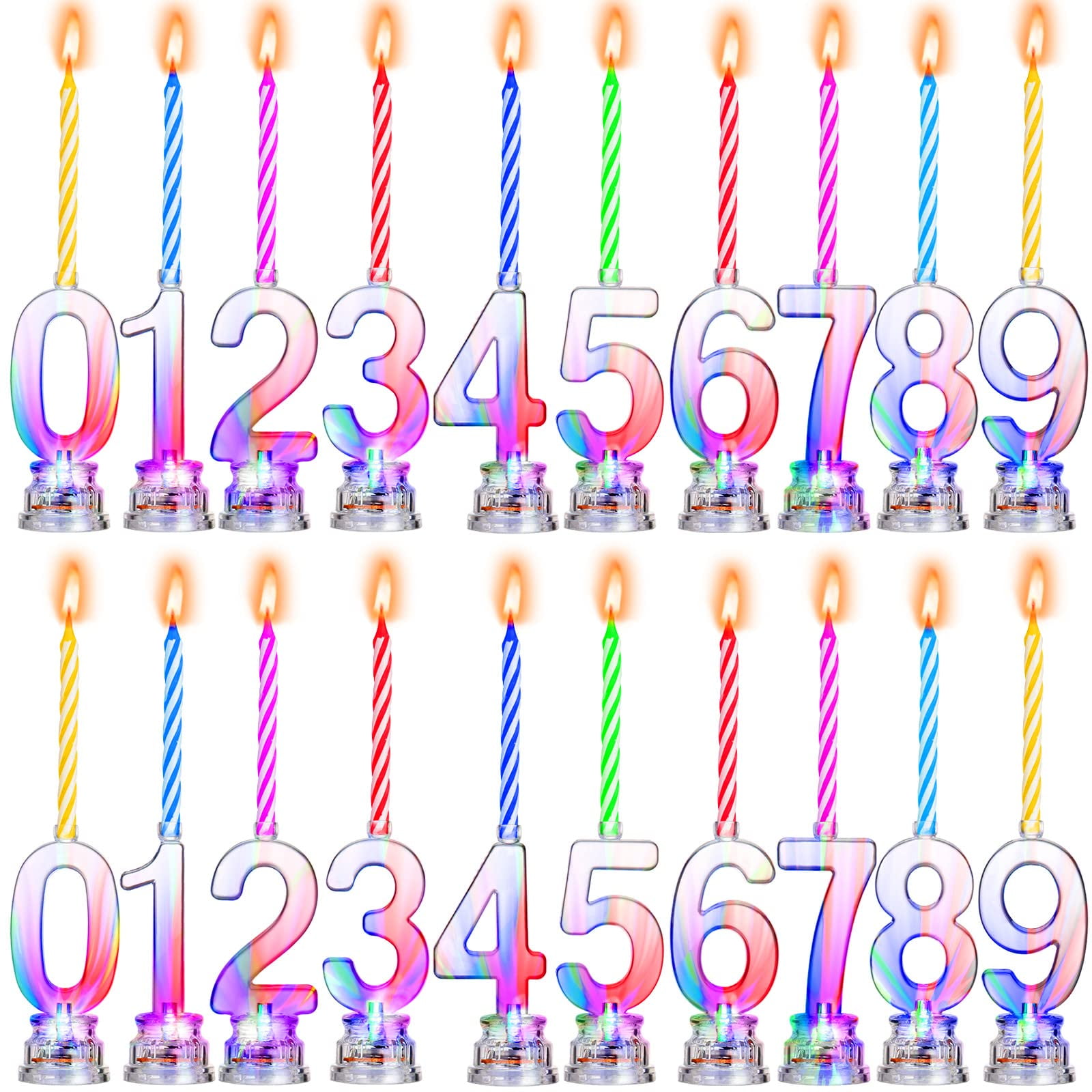 Flashing Multicolor LED Number "2" Cake Topper – Light-Up Birthday Decoration For Cakes Or Table Centerpieces - View #3