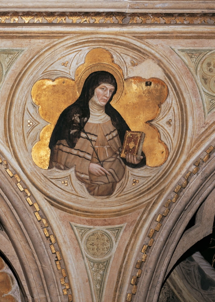Tondo With St Clare Canvas Art -  (18 x 24)