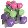 thumbnail image 1 of Tone Fitness 20lb Hourglass Neoprene Dumbbell Set with "A" Frame Rack, 1 of 4