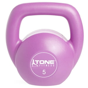 Tone Fitness CAP Barbell Vinyl Kettlebell, 5 Lbs, Pink