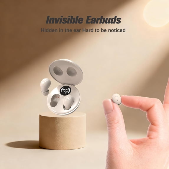 Tone Invisible Earbuds, Wireless Bluetooth Tiny Low Profile Headphones for Small Ears, Discreet Hidden Sleep Ear Buds for Work & Sleeping