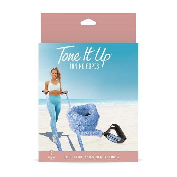 Tone It Up Dual Functioning Toning Ropes for Cardio and Strengthening, Bungee Style, Set of 2, Blue