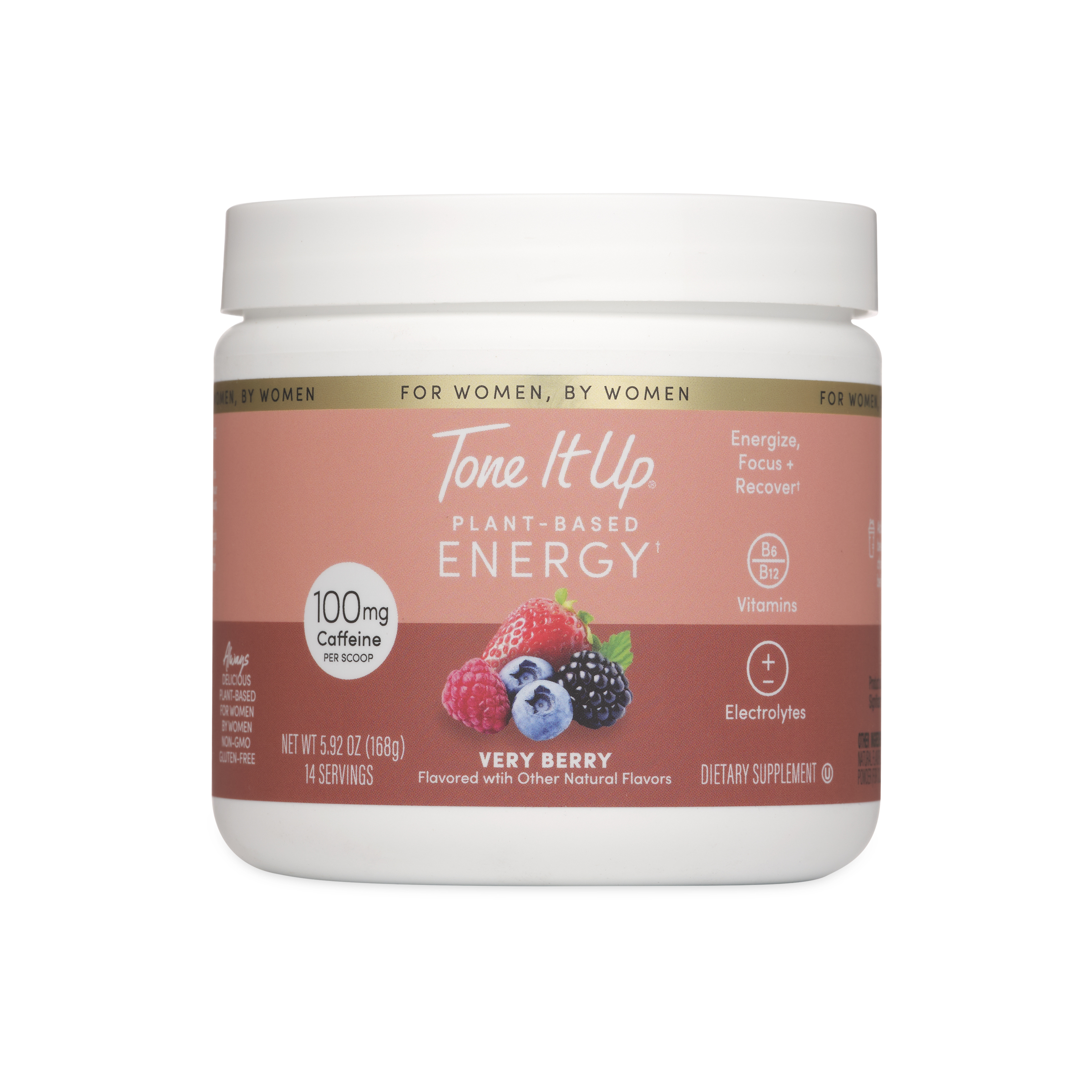 Tone It Up Energy Booster Pre Workout Powder, Very Berry, 14 servings