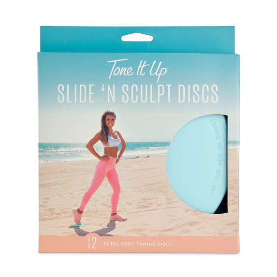 Tone It Up Exercise Sliders N' Sculpt Discs for Toning, Set of 2, Teal