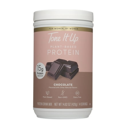 Tone It Up Plant Based Protein Powder, Chocolate, 15g Protein, 14 Servings