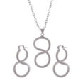 thumbnail image 1 of Tone Snake Scale Skin Twisting Infinity Pendant Necklace Earring Set, 1 of 5