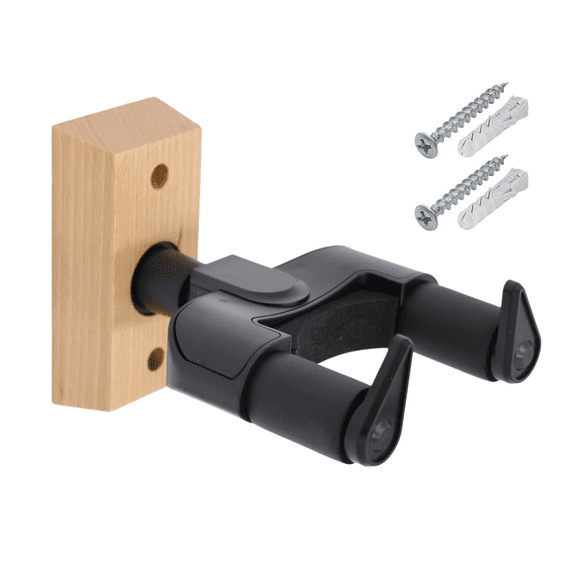 Tone Vault Audio & Media Guitar Wall Mount for Acoustic Electric Guitar, Bass, Banjo & Mandolin (Wood)
