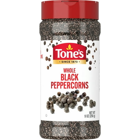 Tone's Black Peppercorns Whole, Kosher, 9 oz