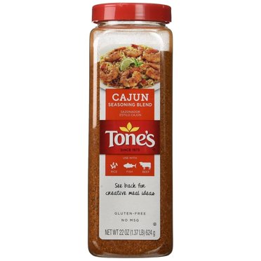 Tones Cajun Seasoning – 22oz Container – Spice Up Your Seafood & More – Fresh Stock