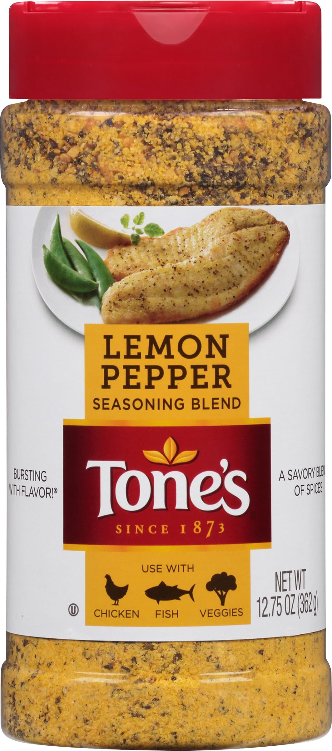 Tone's Lemon Pepper Seasoning SAF21 Blend, 12.75 Ounce
