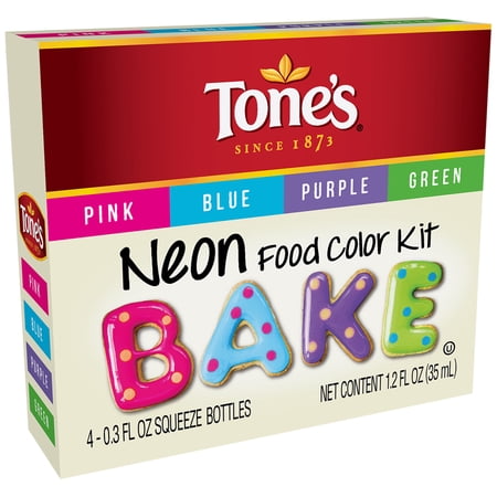Tone's Neon Food Color Kit, 0.3 fl oz, 4 Count