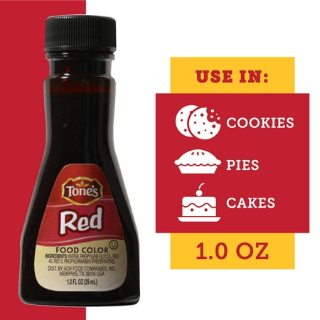 Tone's Red Food Color, 1 fl oz